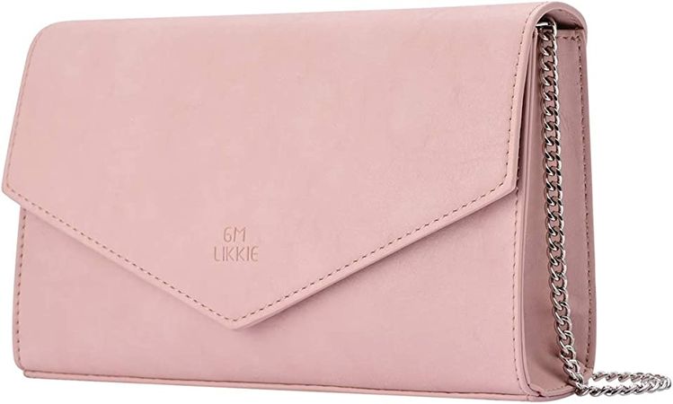 GM LIKKIE Clutch Purse for Women, Evening Envelope Clutch Bag, Crossbody Foldover PU Leather Shoulder Handbag (Pink): Handbags: Amazon.com