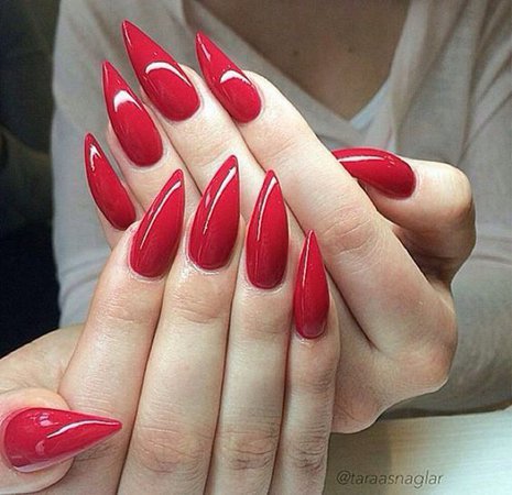 Red stiletto nails
