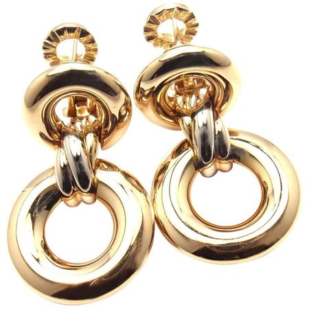 Cartier Trinity Drop Tri-Color Gold Earrings
