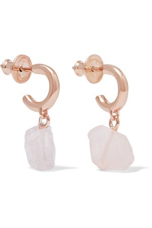 Monica Vinader | + Caroline Issa rose gold vermeil and rose quartz earrings | NET-A-PORTER.COM