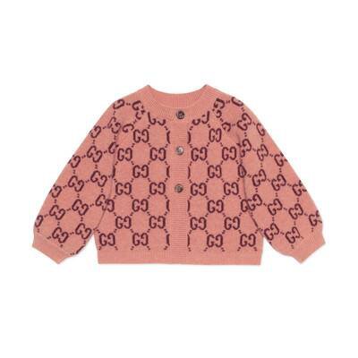 Pink Baby GG wool cardigan | GUCCI