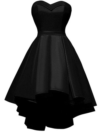 simple high low black dress