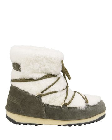 Shearling And Suede Moon Boots