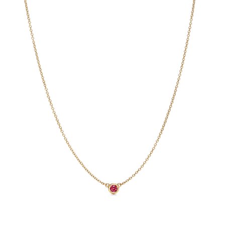 Elsa Peretti® Color by the Yard pendant in 18k gold with a ruby. | Tiffany & Co.