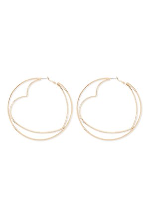 Oversized Circle & Heart Hoop Earrings | Forever 21