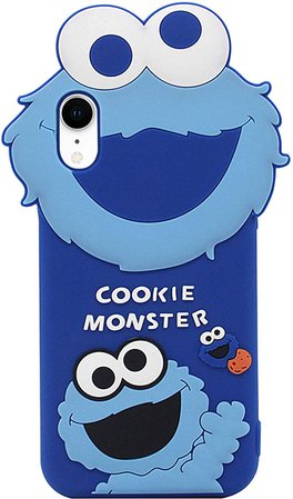 Amazon.com: iPhone XR Case, MC Fashion Cute 3D Cartoon Sesame Street Case for Girls Boys Women Men, Shockproof and Protective Soft Silicone Cover for Apple iPhone XR (2018) 6.1-Inch (Blue/Cookie Monster): Electronics