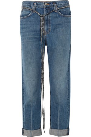Proenza Schouler | PSWL canvas-trimmed jeans | NET-A-PORTER.COM