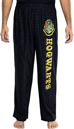 Harry Potter Adult Mens' Hogwarts House Crest Plaid Pajama Pants (Large) at Amazon Men’s Clothing store