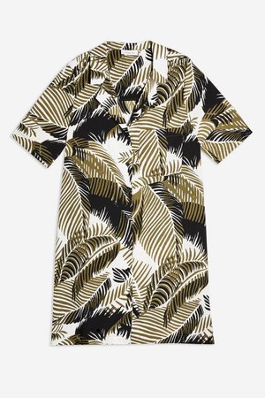 TALL Palm Bowling Shirt Dress | Topshop brown