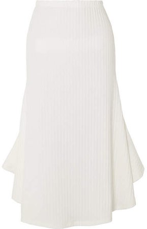 Maggie Marilyn - Can You Spot Me Ribbed-knit Midi Skirt - Ivory
