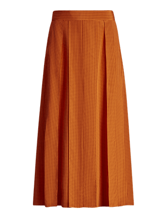 Roll Neck Chunky Cable Mix Knit in Orange | JOSEPH