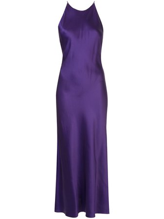 Rosetta Getty Cross Back Bias Slip Dress 12205F7446 Purple | Farfetch