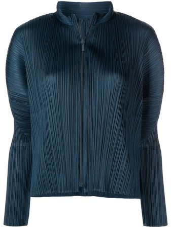Pleats Please Issey Miyake plissé zip-up blouse - FARFETCH
