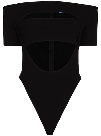 Mugler off-shoulder cut-out Bodysuit - Farfetch