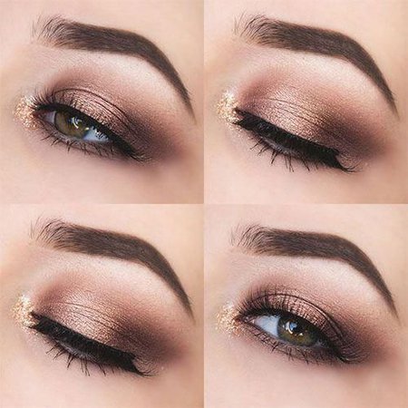 Brown with Subtle Gold Eyeshadow