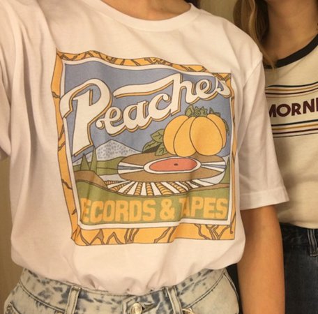 Unisex Vintage Fashion Peaches Records Tapes T-Shirt Hipsters Grunge Style Graphic Tee | Wish