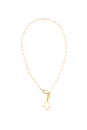 Timeless Pearly Four-leaf Clover Necklace