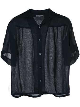 Enfants Riches Déprimés Sheer Short-Sleeved Shirt 231066 Black | Farfetch