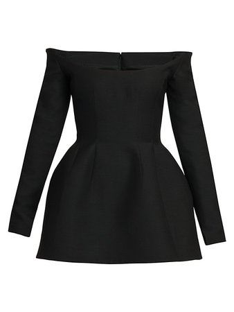 Shop Valentino Crepe Off-The-Shoulder Minidress | Saks Fifth Avenue