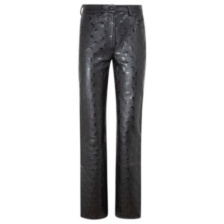 Leather straight pants Marine Serre Black size S International in Leather - 14194013