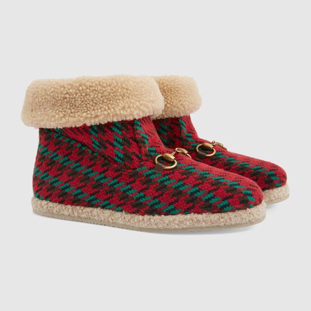 Red Women's Houndstooth ankle boot | GUCCI® TR