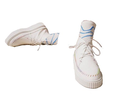 white creeper style shoes