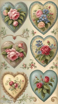 Lacy Flowery Hearts ART