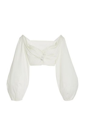 Mavis Puff-Sleeve Cotton Crop Top By Cult Gaia | Moda Operandi