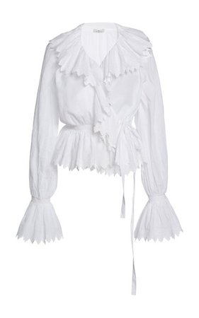 Ruffled Cotton Wrap Top By Etro | Moda Operandi