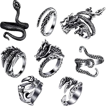 Amazon.com: NNIOV 41Pc Fashion Boho Knuckle Rings Set for Women Girls Men, Vintage Retro Crystal Bohemian Midi Rings, Joint Nail Band Cuff Toe Statement Finger Rings, Snake Octopus Elephant Feather (41 Pcs a set): Clothing