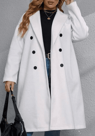 double breasted overcoat white