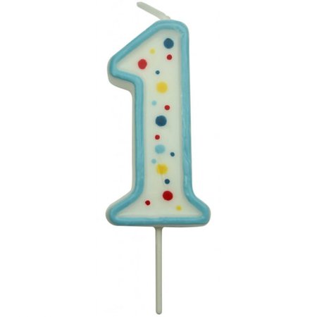 Blue Number 1 Candle | Birthday Candle