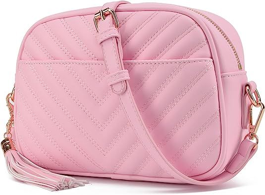 lola mae Quilted Crossbody Bag, Medium Lightweight Shoulder Purse Top Zipper Tassel Accent Black Bag (BLACK LM706V): Handbags: Amazon.com