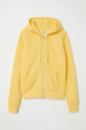 Hooded Sweatshirt Jacket - Yellow