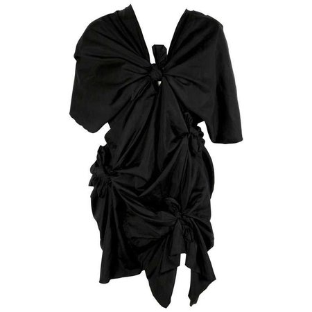2003 COMME DES GARCONS black knotted dress For Sale at 1stdibs