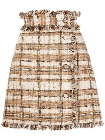 MSGM A-line tweed skirt
