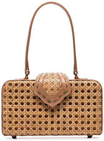 Mehry Mu Brown Fey In The 50's Rattan Leather Box Bag