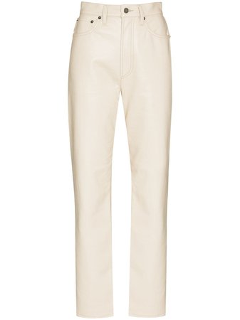 Shop AGOLDE '90s Pinch Waist leather trousers with Express Delivery - FARFETCH