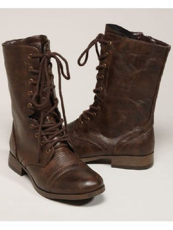 Brown Lace-Up Boots