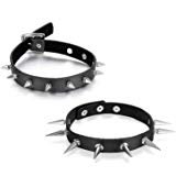 Amazon.com: 1" inch Alternate Spike Black Wristband: Cuff Bracelets: Jewelry
