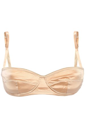 Beige Satin underwired balconette bra | Sale up to 70% off | THE OUTNET | DOLCE & GABBANA | THE OUTNET