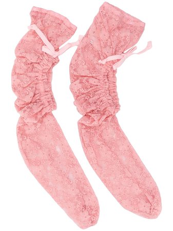 Comme Des Garçons Lace Drawstring Socks GET059 Pink | Farfetch