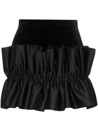 Christopher Kane Ruffled satin-panelled Mini Skirt - Farfetch