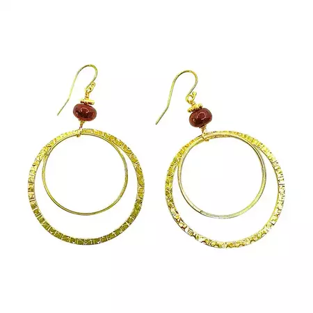 Ruby Gold I Love You Earrings For Sale at 1stDibs