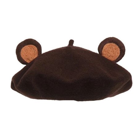 Modakawa Cute Bear Ears Beret Hat