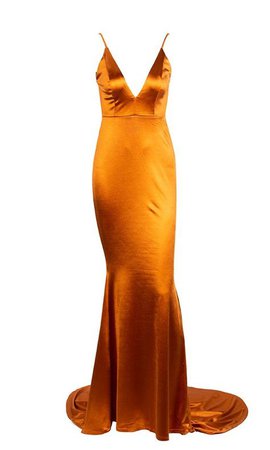 orange dress gown full length