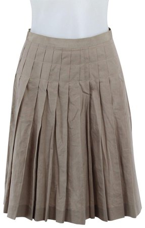 Lanvin Tan Pleated Circle 40/8 Skirt Size 8 (M, 29, 30) - Tradesy