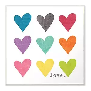 Stupell Home Decor Colorful Heart Plaque Wall Art