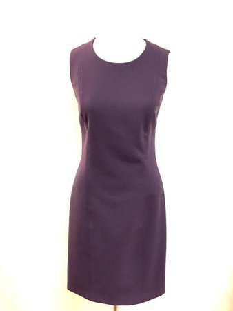 VERSACE Plum-Purple Wool-Blend Sleeveless Fitted Dress Size: IT 38/US4 - Bis Designer Resale