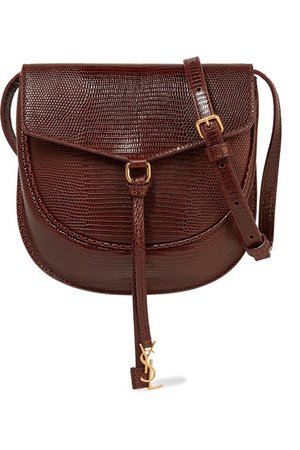 Saint Laurent | Datcha lizard-effect leather shoulder bag | NET-A-PORTER.COM